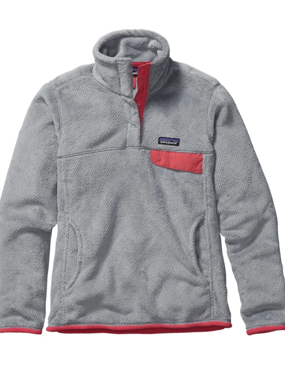 Patagonia Women's Re-Tool Snap-T Pullover Gray Grey Pink Size XXL